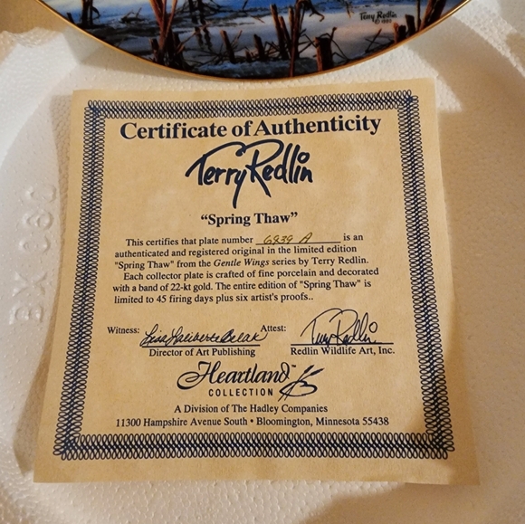 Terry Redlin "Spring thaw" collector plate - Picture 3 of 5